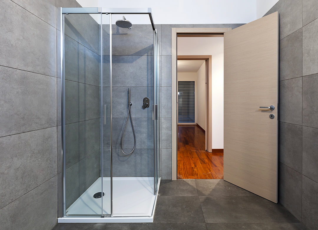 porte de douche en angle